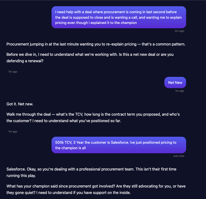 The AI Negotiator response to the same prompt